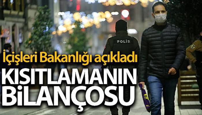 İçişleri Bakanlığı: 'Sokağa çıkma kısıtlamasında 12 bin kişiye işlem yapıldı'