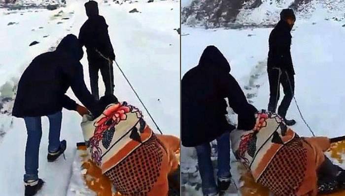  Kızakla hasta kurtarma operasyonu