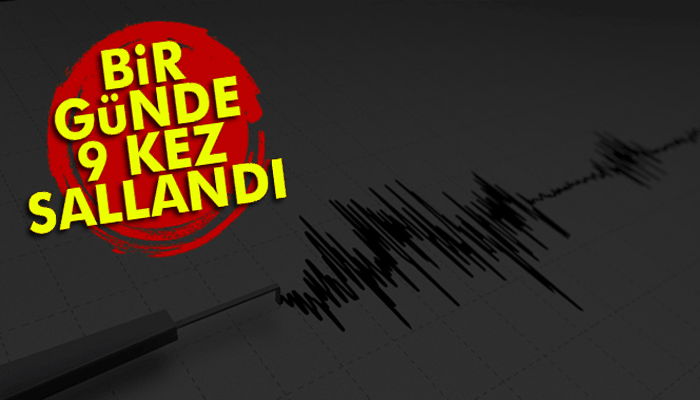 1 günde 9 kez deprem meydana geldi