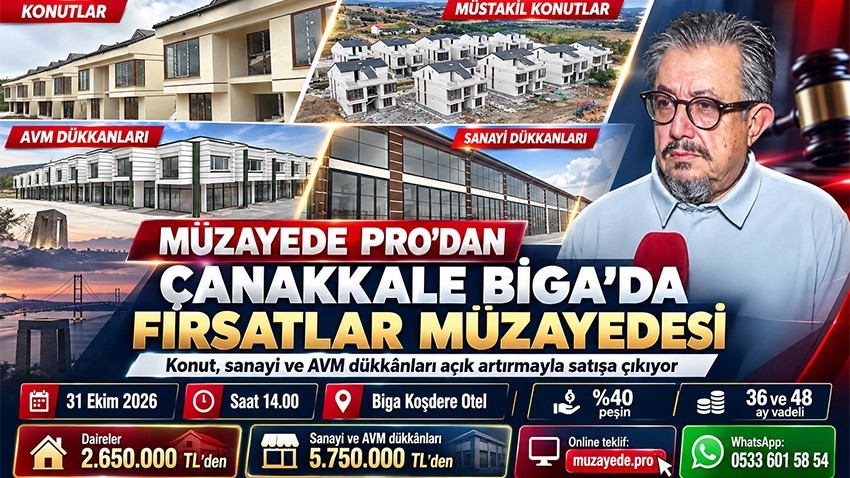 Müzayede Pro’dan Çanakkale Biga’da fırsatlar müzayedesi