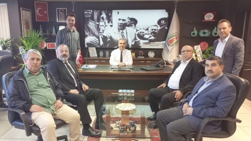 Çanakkale Ticaret ve Sanayi Odası ve Ticaret Borsası Başkanları, Çan Belediye Başkanı Harun Arslan'ı Ziyaret Etti
