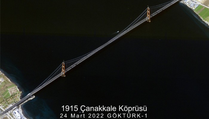 680 km irtifadan Çanakkale Köprüsü