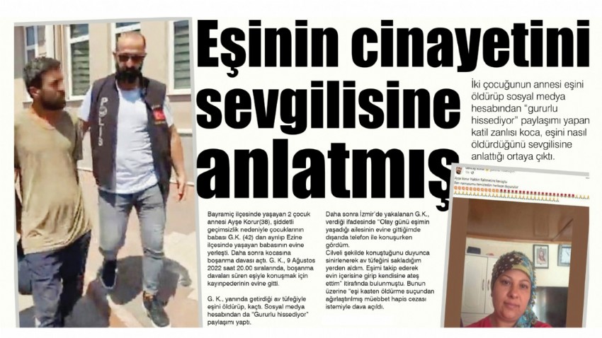 Eşinin cinayetini sevgilisine anlatmış