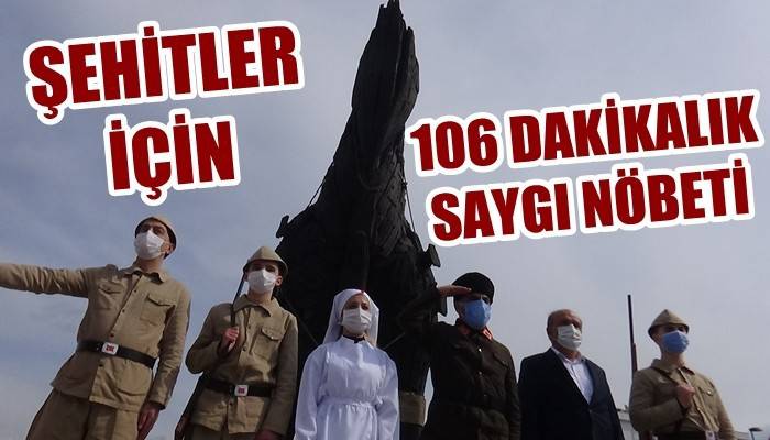 Gazi torunundan şehitler için 106 dakikalık saygı nöbeti (VİDEO)