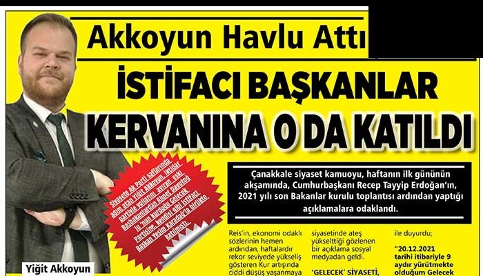 İSTİFACI BAŞKANLAR KERVANINA O DA KATILDI