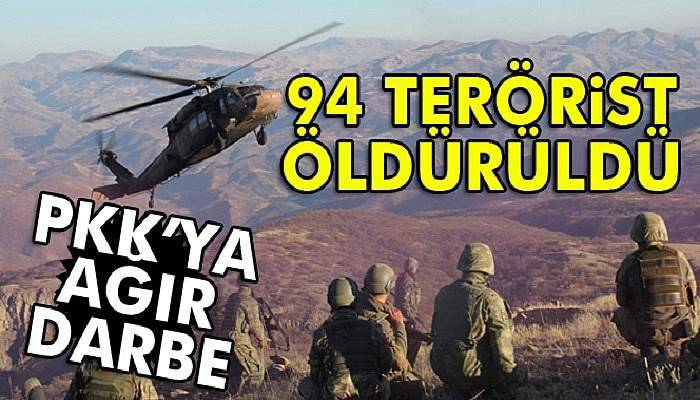 1 haftada 94 PKK’lı öldürüldü