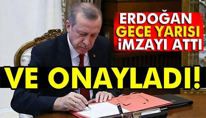 Cumhurbaşkanı Erdoğan, 6745 sayılı kanunu onayladı