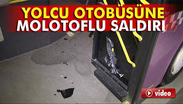 Okmeydanı'nda yolcu otobüsüne molotoflu saldırı