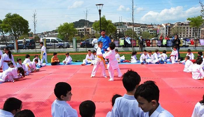 2. Biga Çocuk Olimpiyatlarında karateciler yoğun ilgi gördü