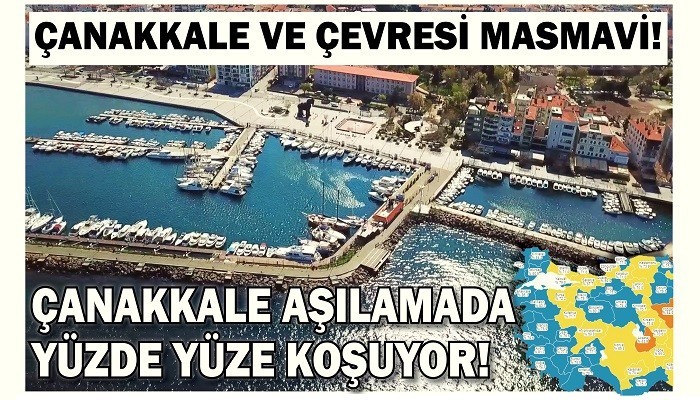 ÇANAKKALE VE ÇEVRESİ MASMAVİ! Çanakkale Aşılamada Yüzde Yüze Koşuyor!