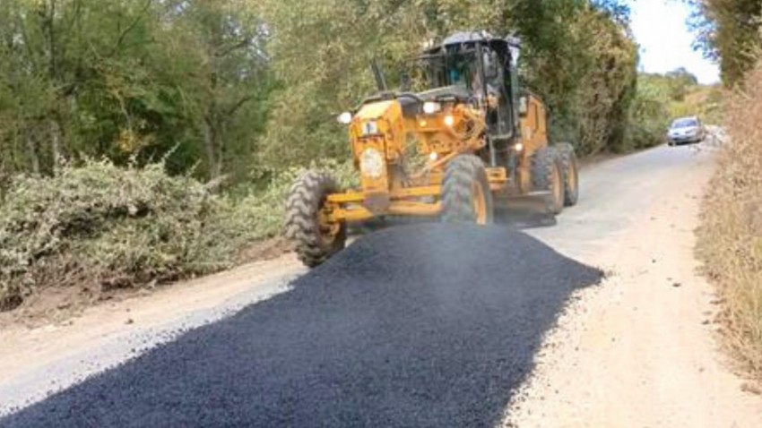 Biga'da yol onarım çalışması