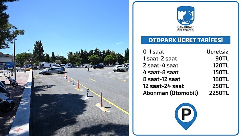 Çanakkale Belediyesi Otopark Alanını Bir Saat Ücretsiz Yaptı 