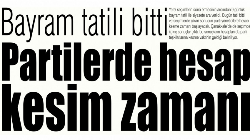 Bayram tatili bitti, partilerde hesap kesim zamanı