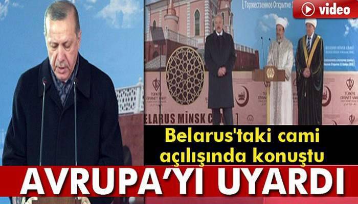 Cumhurbaşkanı Erdoğan, Belarus'ta cami açılışına katıldı