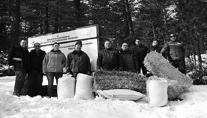 Yabani Hayvanlar İçin Kazdağlarına Yem Bırakıldı  