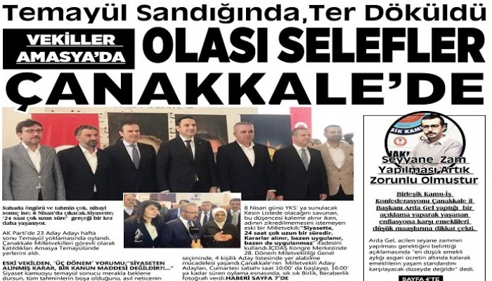 VEKİLLER  AMASYA' DA OLASI SELEFLER ÇANAKKALE'DE