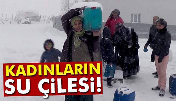 Köyde sular dondu, iş kadınlara düştü