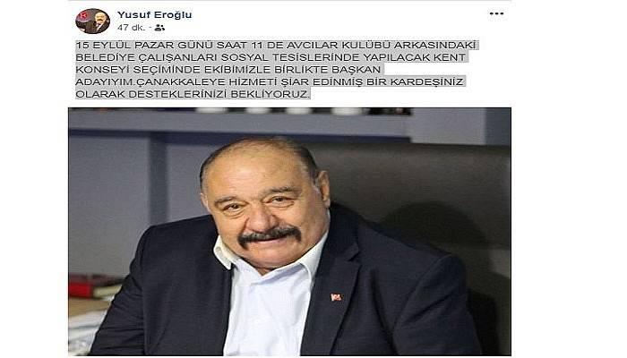 Koca Yusuf Kent Konseyi Başkanlığına aday