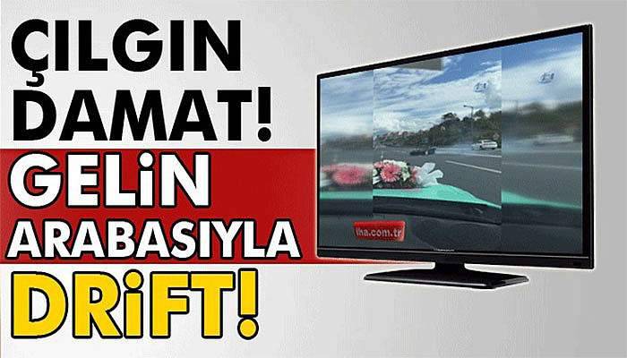 TEM otoyolunu kapatıp gelin arabasıyla drift yaptılar