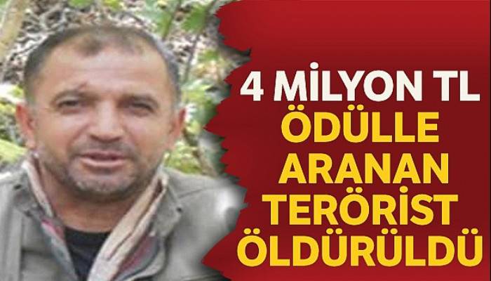 Bitlis'te 4 milyon TL ödülle Kırmızı kategoride yer alan terörist öldürüldü