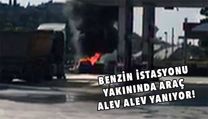 Çanakkale'de korkutan araç yangını! (VİDEO)