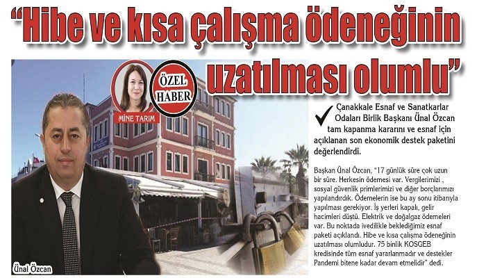 “Hibe ve kısa çalışma ödeneğinin uzatılması olumlu”