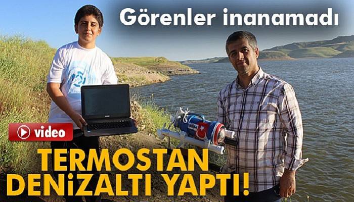  Çay termosundan denizaltı yaptı 