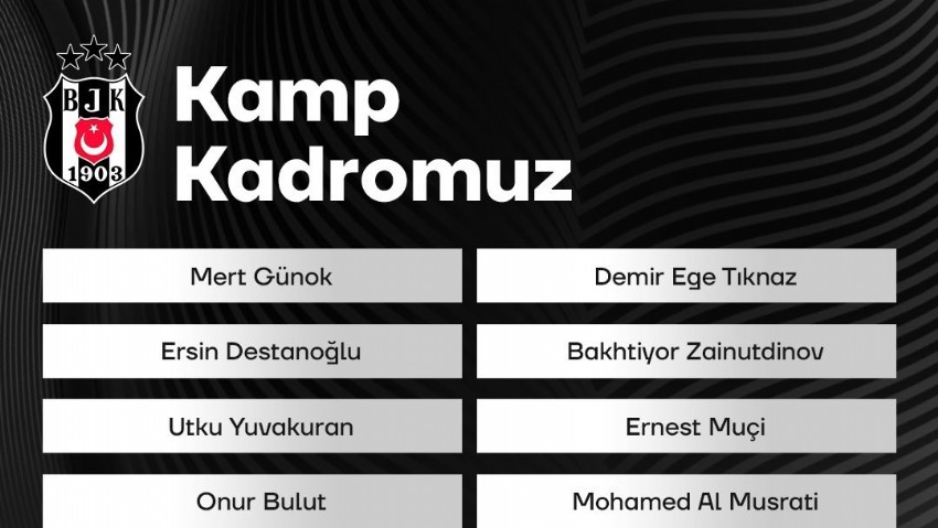 Beşiktaş'ın Kayserispor maçı kamp kadrosu belli oldu  