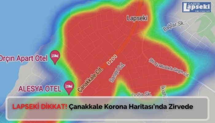 LAPSEKİ DİKKAT! Çanakkale Korona Haritası’nda Zirvede