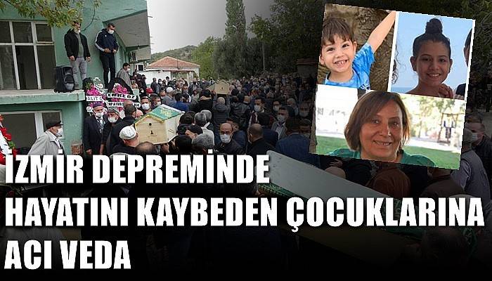 İzmir depreminde hayatını kaybeden hala ve yeğenleri Çanakkale’de son yolculuklarına uğurlandı (VİDEO)