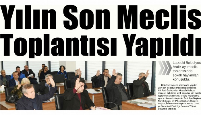 Yılın Son Meclis Toplantısı Yapıldı