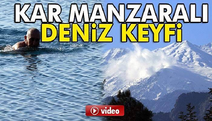 Antalya’da kar manzaralı deniz keyfi