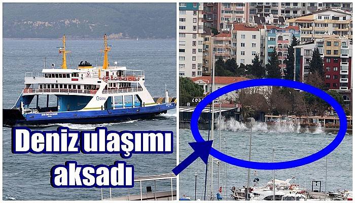 Çanakkale'de lodos, deniz ulaşımını aksattı (VİDEO)