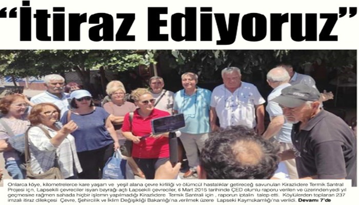 “İtiraz Ediyoruz”