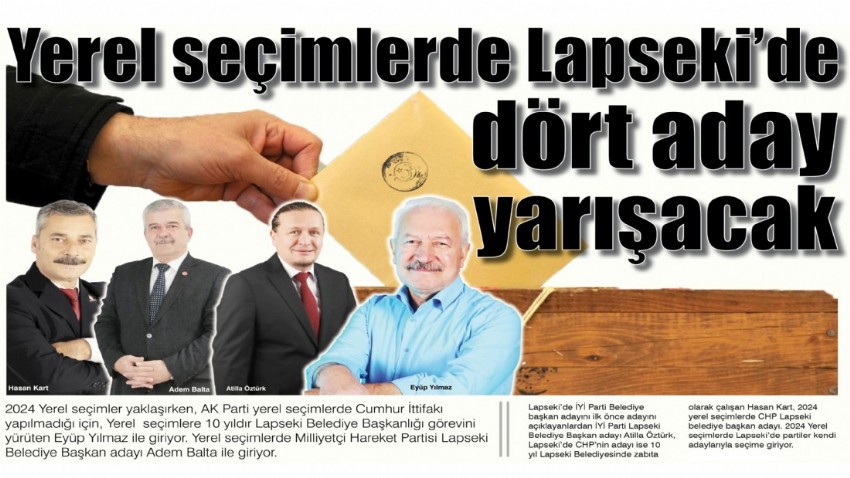 Yerel seçimlerde Lapseki’de dört aday yarışacak