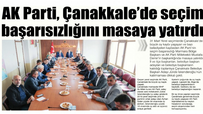 AK Parti, Çanakkale’de seçim başarısızlığını masaya yatırdı