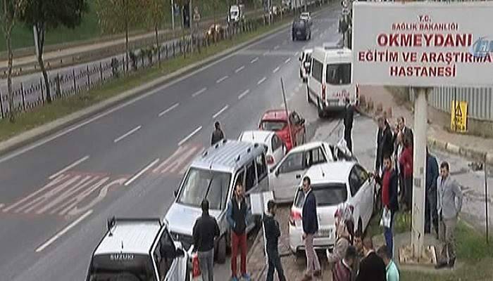 Beyoğlu’nda hastane önünde bir garip kaza