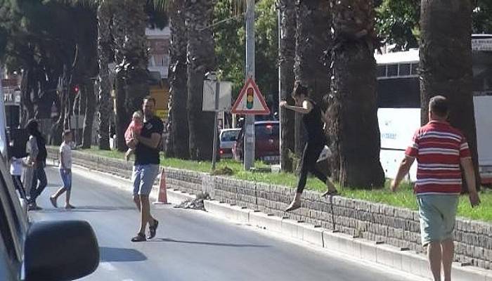 Yaya geçitleri kapatılınca refüjü böyle geçtiler (VİDEO)