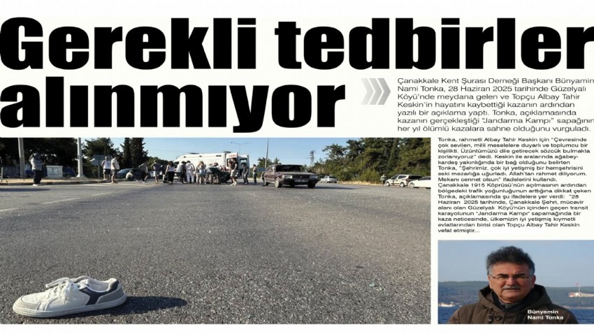 Çanakkale Kent Şurası’ndan Güzelyalı’da Yaşanan Ölümlü Kazalara Tepki “Gerekli tedbirler alınmıyor”