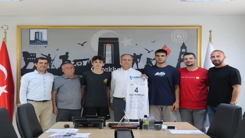 Çanakkale Türk Telekom Spor Kulübü’nden, Gençlik ve Spor İl Müdürü Kalkan'a ziyaret