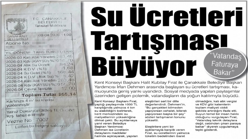 Su Ücretleri Tartışması Büyüyor