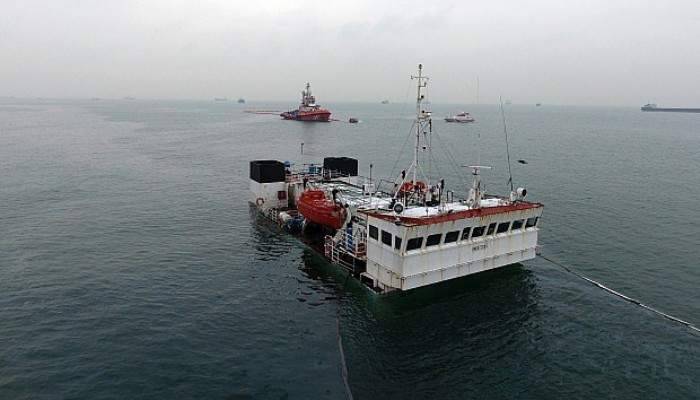 Batan gemi havadan görüntülendİ