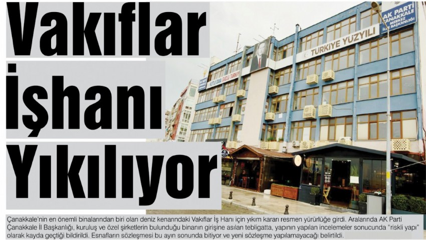 Vakıflar İşhanı Yıkılıyor