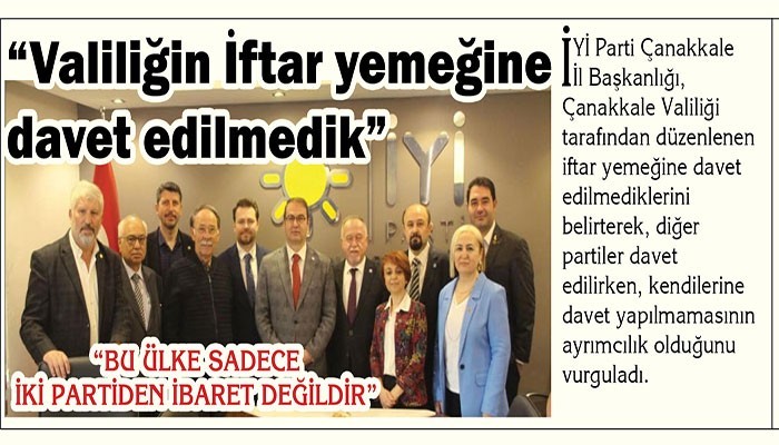 “BU ÜLKE SADECE İKİ PARTİDEN İBARET DEĞİLDİR”