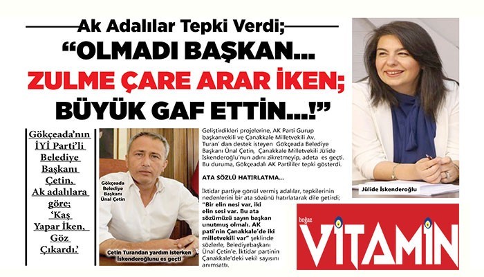 'OLMADI BAŞKAN... ZULME ÇARE ARAR İKEN;BÜYÜK GAF ETTİN...!'