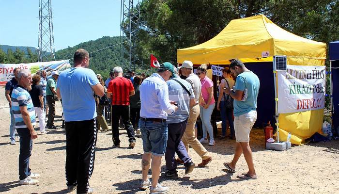 Kaz Dağları'nda maden faaliyetine tepki gösteren çevrecilerden 'su nöbeti'