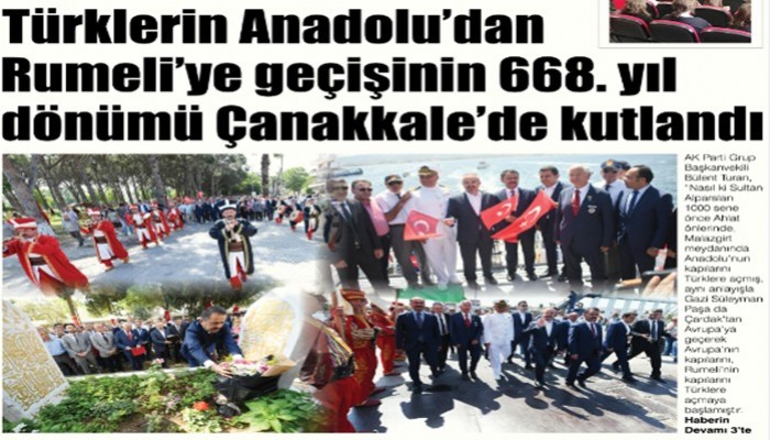 Türklerin Anadolu'dan Rumeli'ye geçişinin 668. yıl dönümü Çanakkale'de kutlandı