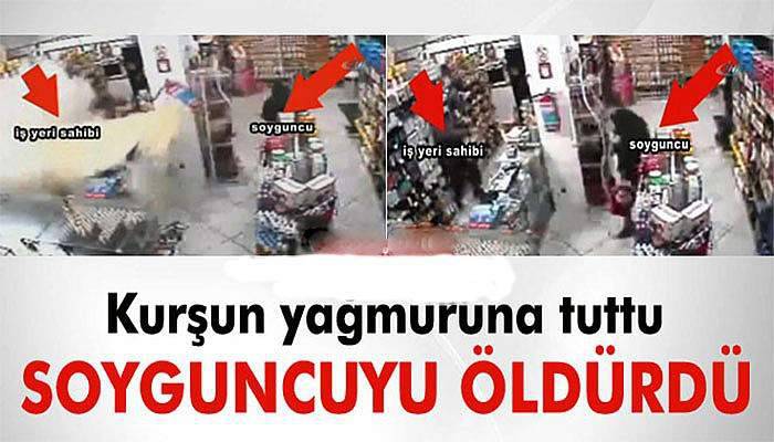 Market sahibi soyguncuyu böyle öldürdü