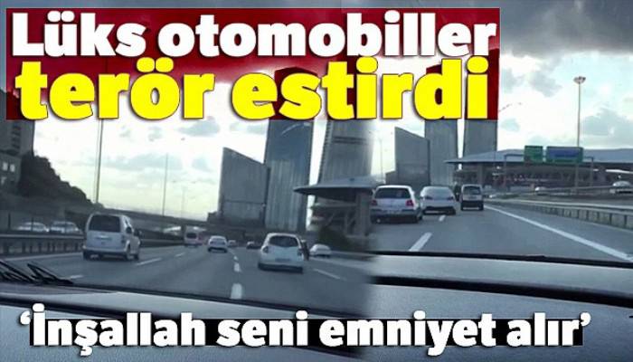 TEM Otoyolu'nda lüks otomobillerin 'makas' yarışı kamerada