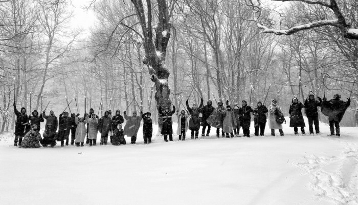 Doğaseverlerin karda trekking keyfi